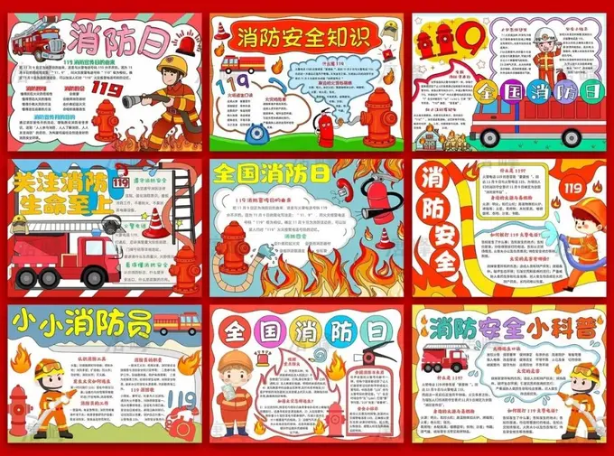 150张高清消防安全手抄报模板，高清可打印