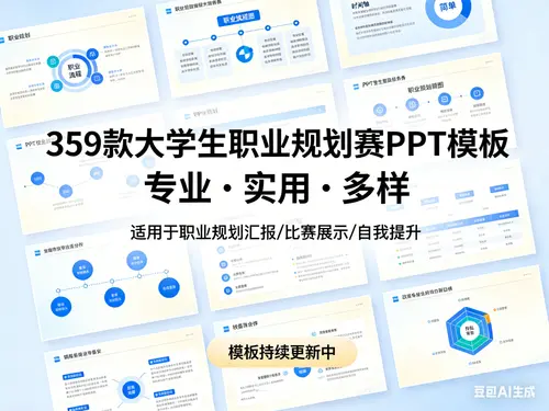 359款大学生职业规划赛PPT模板免费下载