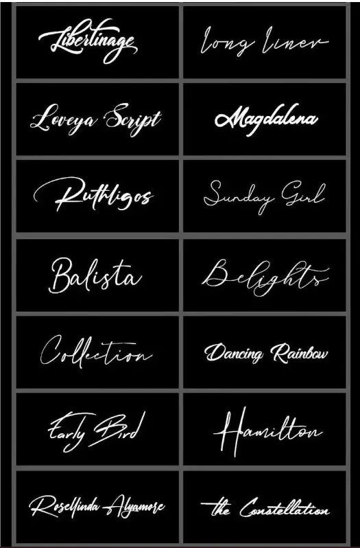 160款英文字体PS英文字体Procreate字体 飘逸手写英文字体图片 2