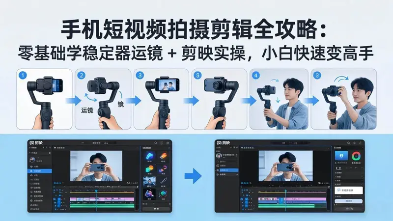 手机短视频拍摄剪辑全攻略:零基础学稳定器运镜 + 剪映实操 手机短视频拍摄剪辑全攻略:零基础学稳定器运镜 + 剪映实操
