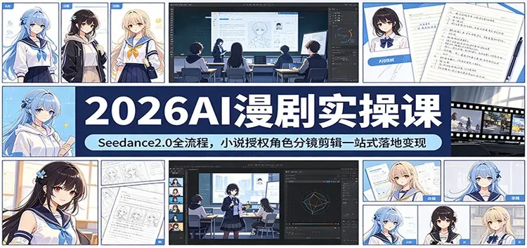 2026AI漫剧实操课:Seedance2.0全流程,小说授权角色分镜剪辑 第1张 2026AI漫剧实操课:Seedance2.0全流程,小说授权角色分镜剪辑 第1张