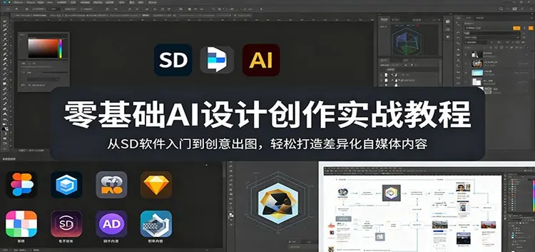 零基础AI设计创作实战教程:从SD软件入门到创意出图 第1张 零基础AI设计创作实战教程:从SD软件入门到创意出图 第1张