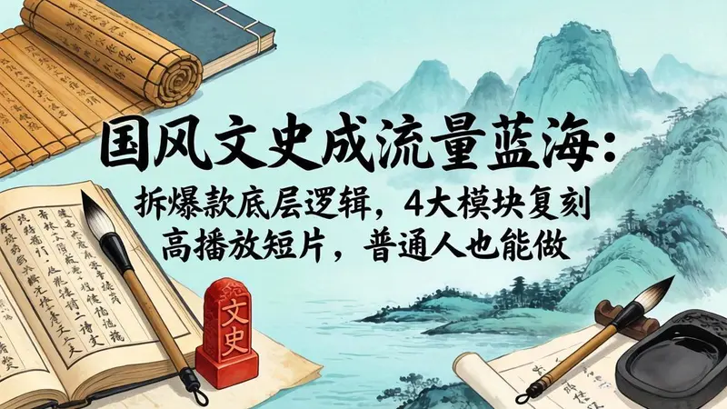 国风文史成流量蓝海:拆爆款底层逻辑,4大模块复刻高播放短片 第1张 国风文史成流量蓝海:拆爆款底层逻辑,4大模块复刻高播放短片 第1张
