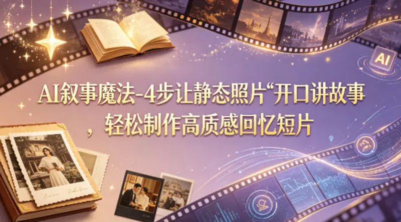 AI叙事魔法-4步让静态照片“开口讲故事”,轻松制作高质感回忆短片 第1张 AI叙事魔法-4步让静态照片“开口讲故事”,轻松制作高质感回忆短片 第1张