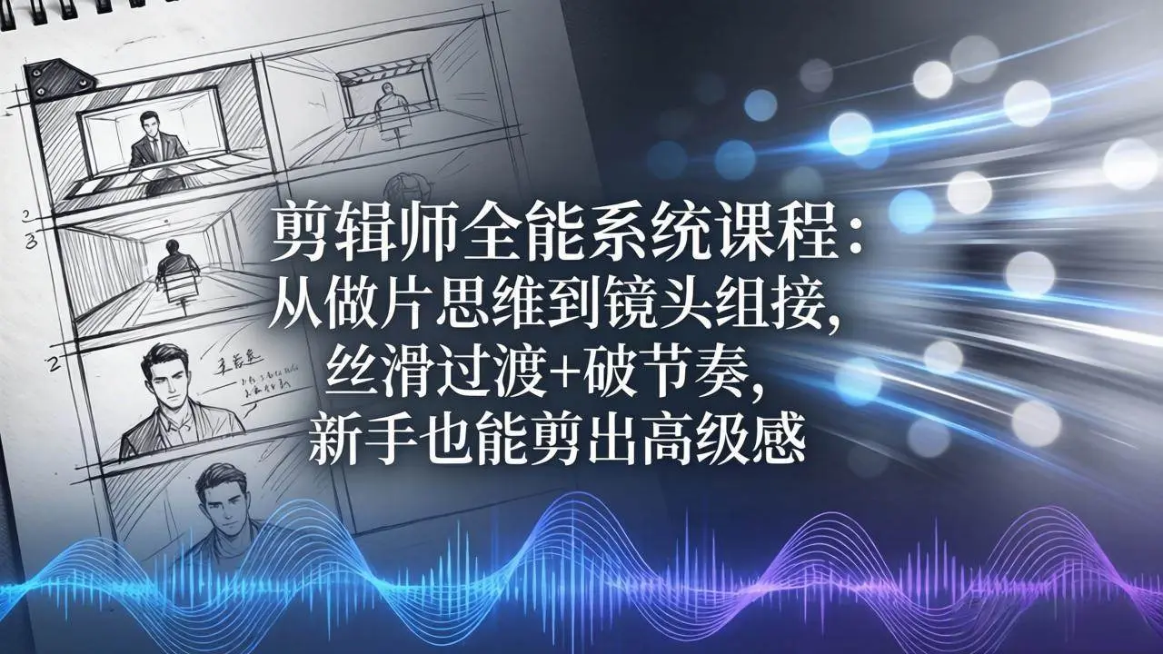 剪辑师全能系统课程：丝滑过渡+破节奏，新手也能剪出高级感 第1张