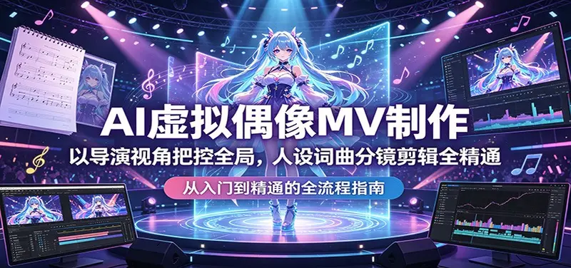 AI虚拟偶像MV制作:以导演视角把控全局,人设词曲分镜剪辑全精通 第1张 AI虚拟偶像MV制作:以导演视角把控全局,人设词曲分镜剪辑全精通 第1张