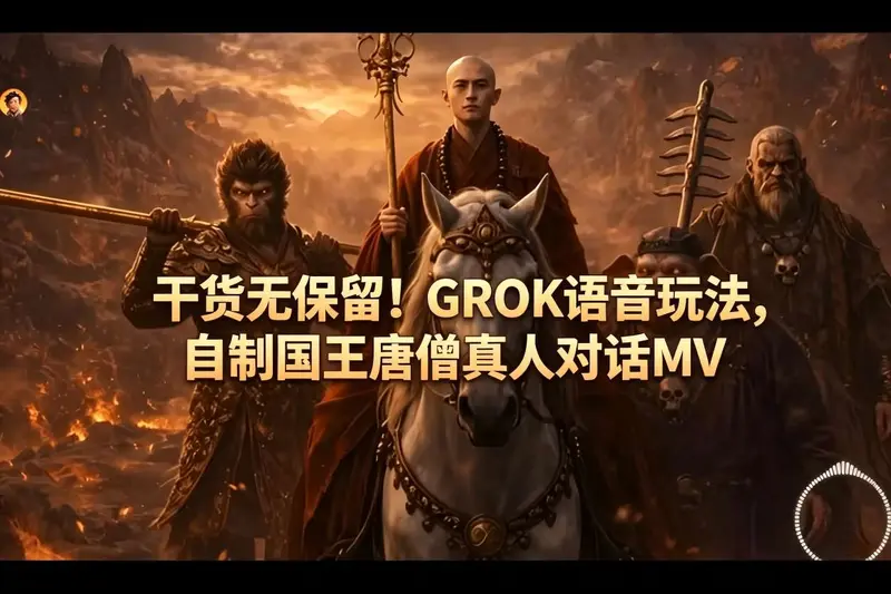 货无保留!GROK语音玩法,自制国王唐僧真人对话MV 第1张 货无保留!GROK语音玩法,自制国王唐僧真人对话MV 第1张