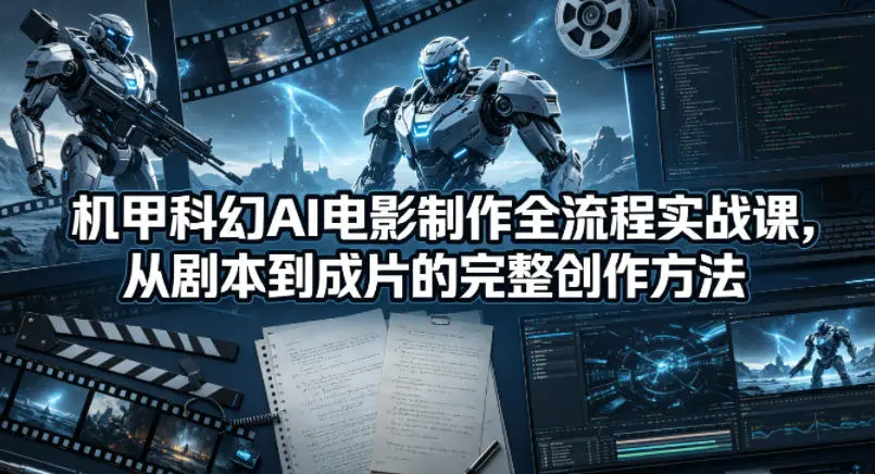 机甲科幻AI电影制作全流程实战课,从剧本到成片的完整创作方法 第1张 机甲科幻AI电影制作全流程实战课,从剧本到成片的完整创作方法 第1张