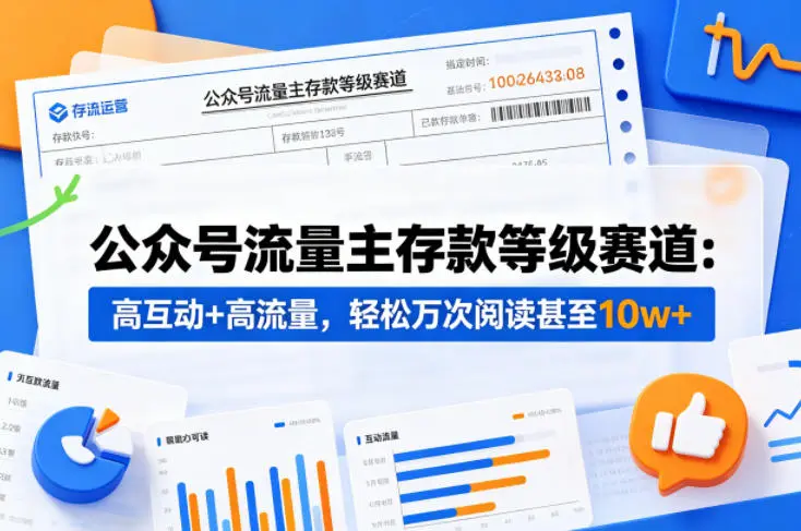 公众号流量主之存款等级赛道,高互动+高流量,轻松达到万次阅读 第1张 公众号流量主之存款等级赛道,高互动+高流量,轻松达到万次阅读 第1张