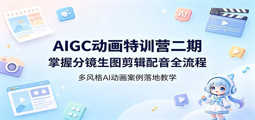 AIGC动画特训营二期:掌握分镜生图剪辑配音全流程,多风格AI动画案例落地教学 第1张 AIGC动画特训营二期:掌握分镜生图剪辑配音全流程,多风格AI动画案例落地教学 第1张