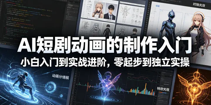 AI短剧动画的制作入门,小白入门到实战进阶,零起步到独立实操 第1张 AI短剧动画的制作入门,小白入门到实战进阶,零起步到独立实操 第1张