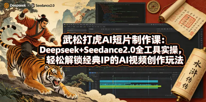 武松打虎AI短片制作课:Deepseek+Seedance2.0全工具实操 第1张 武松打虎AI短片制作课:Deepseek+Seedance2.0全工具实操 第1张