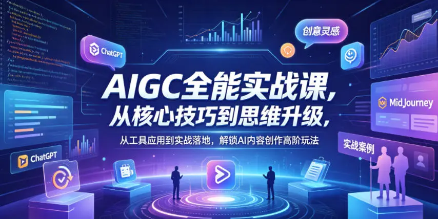 AIGC全能实战课，从核心技巧到思维升级，解锁AI内容创作高阶玩法 第1张