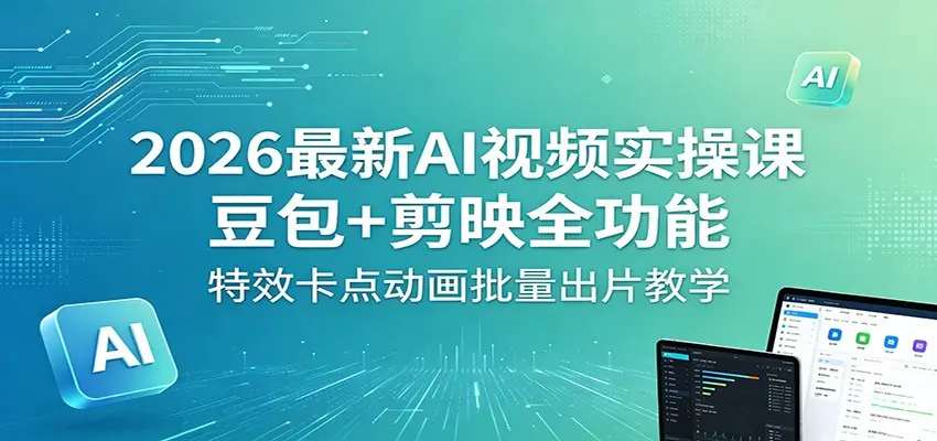 2026最新AI视频实操课:豆包+剪映全功能,特效卡点动画批量出片教学 第1张 2026最新AI视频实操课:豆包+剪映全功能,特效卡点动画批量出片教学 第1张