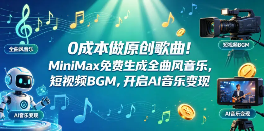 0成本做原创歌曲！MiniMax免费生成全曲风音乐，短视频BGM 第1张