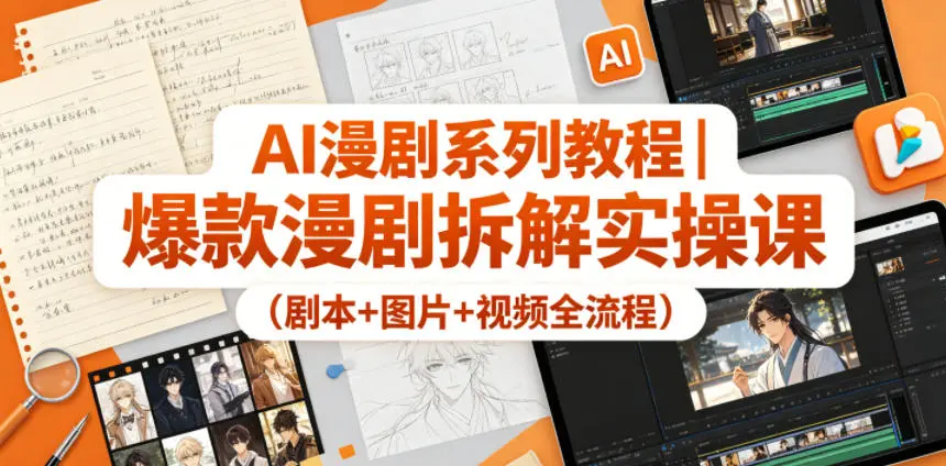 AI漫剧系列教程 爆款漫剧拆解实操课（剧本+图片+视频全流程） 第1张