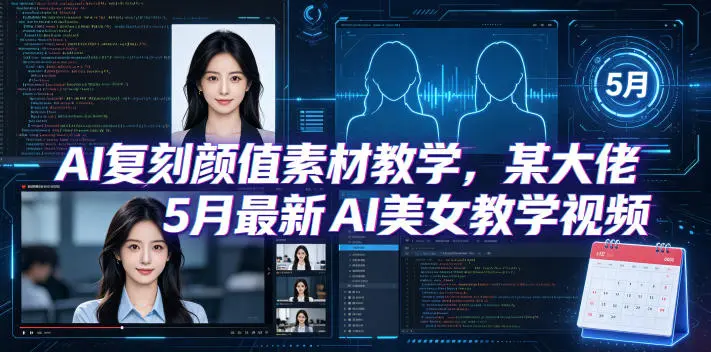 AI复刻颜值素材教学，某大佬5月最新AI美女教学视频 第1张