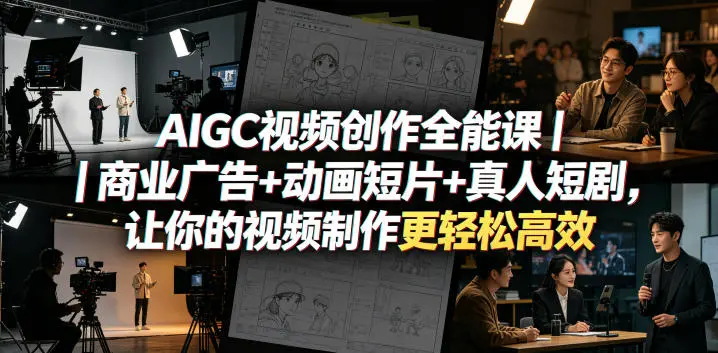 AIGC视频创作全能课|商业广告+动画短片+真人短剧 第1张 AIGC视频创作全能课|商业广告+动画短片+真人短剧 第1张