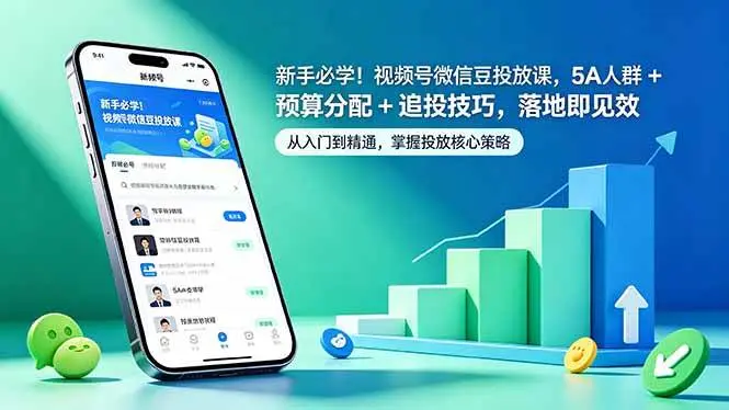 频号微信豆投放课，5A 人群 + 预算分配 追投技巧 第1张