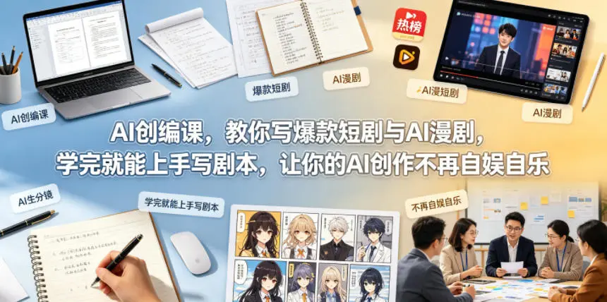 AI创编课,教你写爆款短剧与AI漫剧,学完就能上手写剧本 第1张 AI创编课,教你写爆款短剧与AI漫剧,学完就能上手写剧本 第1张