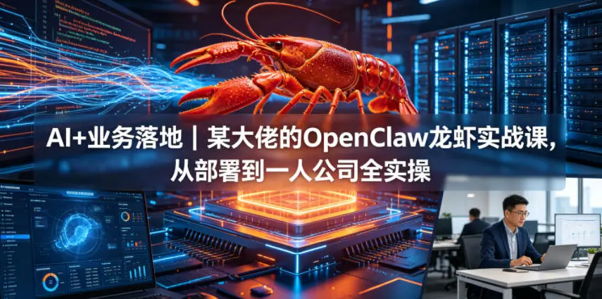 大佬的OpenClaw小龙虾实战课,从部署到一人公司全实操 第1张 大佬的OpenClaw小龙虾实战课,从部署到一人公司全实操 第1张