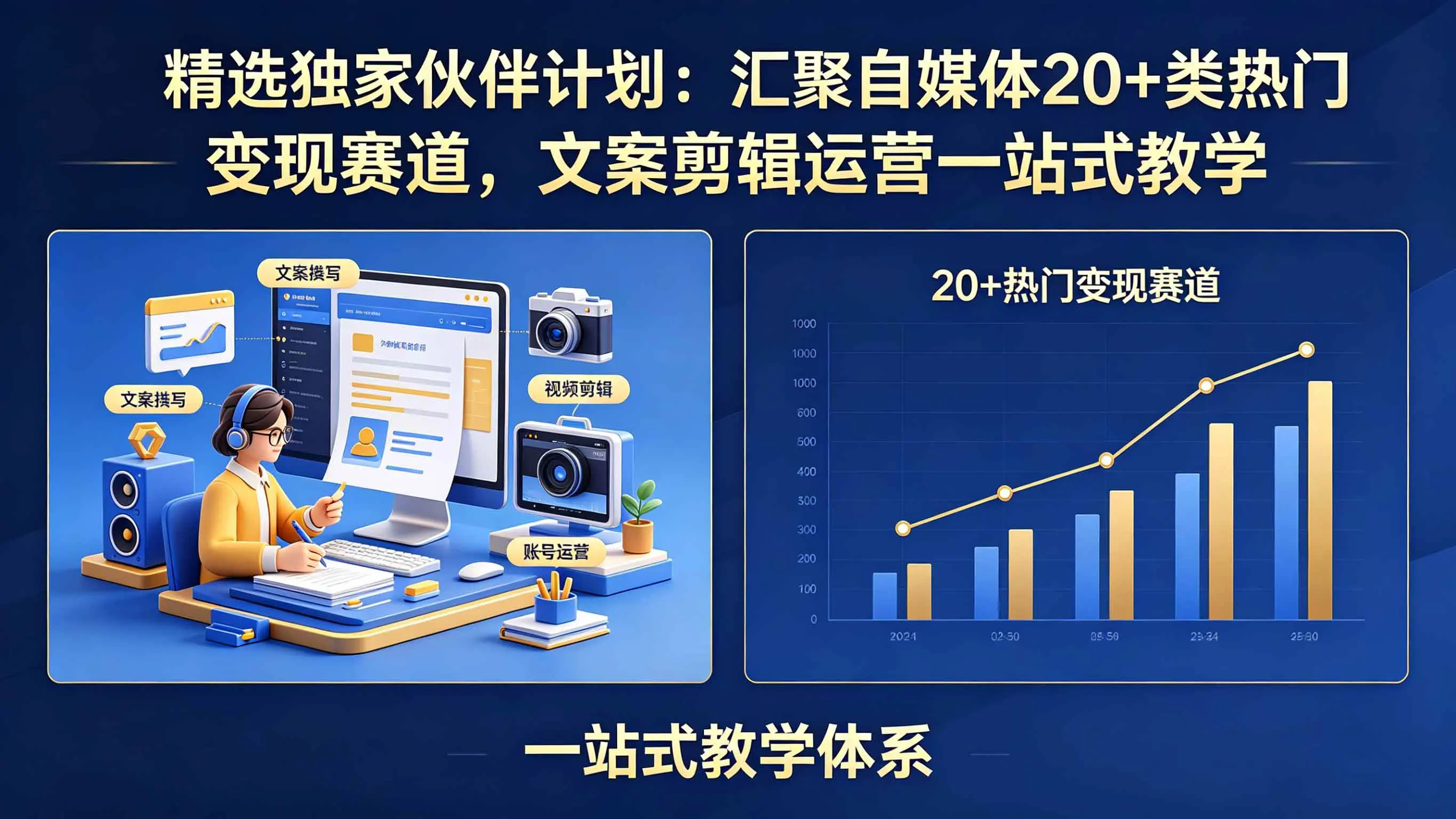 精选独家伙伴计划:汇聚自媒体20+类热门变现赛道,文案剪辑运营一站式教学 第1张 精选独家伙伴计划:汇聚自媒体20+类热门变现赛道,文案剪辑运营一站式教学 第1张