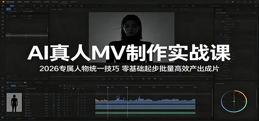 AI真人MV制作实战课：专属人物统一技巧，零基础起步批量高效产出成片 第1张