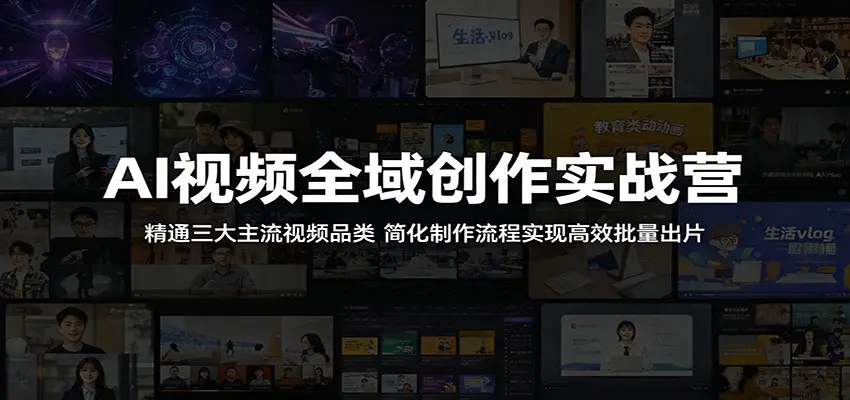 AI视频全域创作实战营:精通三大主流视频品类 第1张 AI视频全域创作实战营:精通三大主流视频品类 第1张