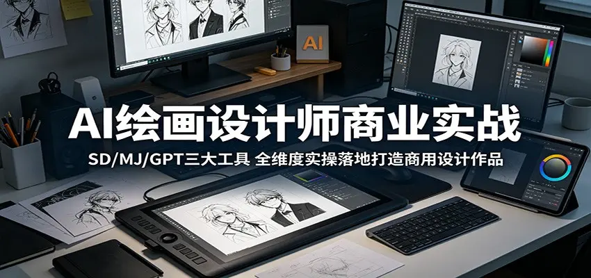 AI绘画设计师商业实战:SD/MJ/GPT三大工具,全维度实操落地打造商用设计作品 第1张 AI绘画设计师商业实战:SD/MJ/GPT三大工具,全维度实操落地打造商用设计作品 第1张