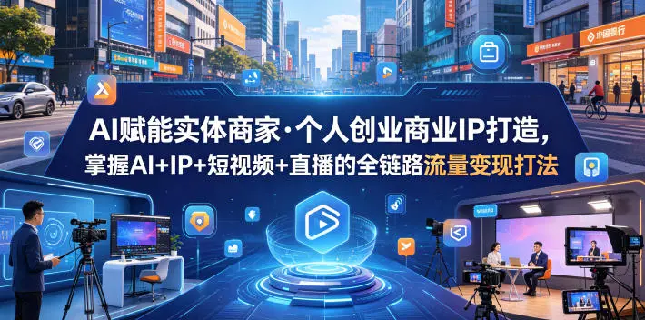 AI赋能实体商家·个人创业商业IP打造,掌握AI+IP+短视频+直播的全链路流量变现打法 第1张 AI赋能实体商家·个人创业商业IP打造,掌握AI+IP+短视频+直播的全链路流量变现打法 第1张