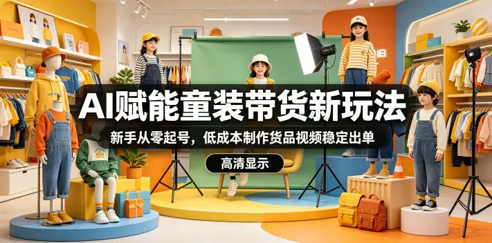 AI赋能童装带货新玩法,新手从零起号,低成本制作货品视频稳定出单 第1张 AI赋能童装带货新玩法,新手从零起号,低成本制作货品视频稳定出单 第1张