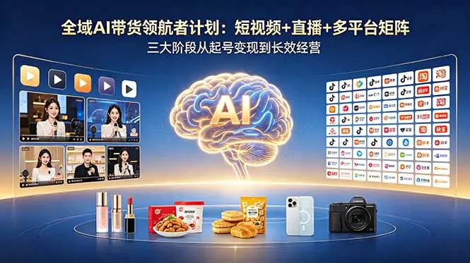 全域AI带货领航者计划:短视频+直播+多平台矩阵 第1张 全域AI带货领航者计划:短视频+直播+多平台矩阵 第1张