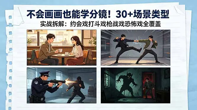 不会画画也能学分镜!30+场景类型实战拆解 第1张 不会画画也能学分镜!30+场景类型实战拆解 第1张