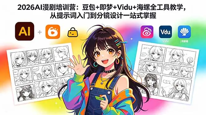 2026AI漫剧培训营:豆包+即梦+Vidu+海螺全工具教学,从提示词入门到分镜设计 第1张 2026AI漫剧培训营:豆包+即梦+Vidu+海螺全工具教学,从提示词入门到分镜设计 第1张