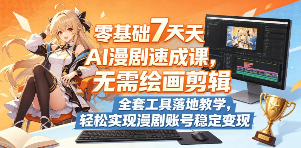 零基础7天AI漫剧速成课,无需绘画剪辑,全套工具落地教学 第1张 零基础7天AI漫剧速成课,无需绘画剪辑,全套工具落地教学 第1张