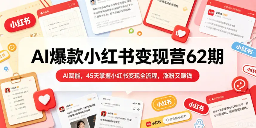 AI赋能,45天掌握小红书变现全流程,涨粉又賺钱 第1张 AI赋能,45天掌握小红书变现全流程,涨粉又賺钱 第1张