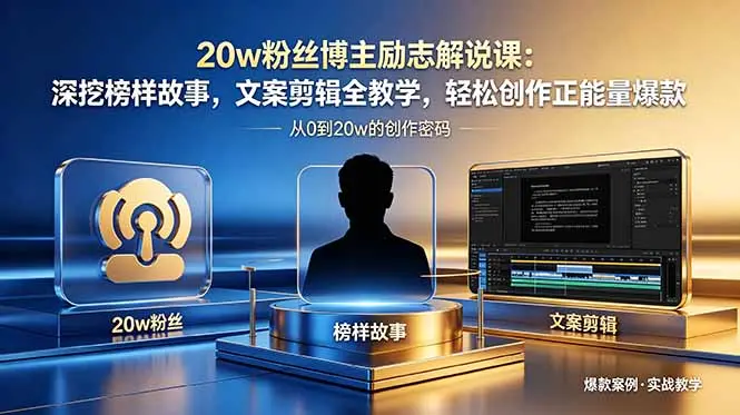 20w粉丝博主励志解说课:深挖榜样故事,文案剪辑全教学 第1张 20w粉丝博主励志解说课:深挖榜样故事,文案剪辑全教学 第1张