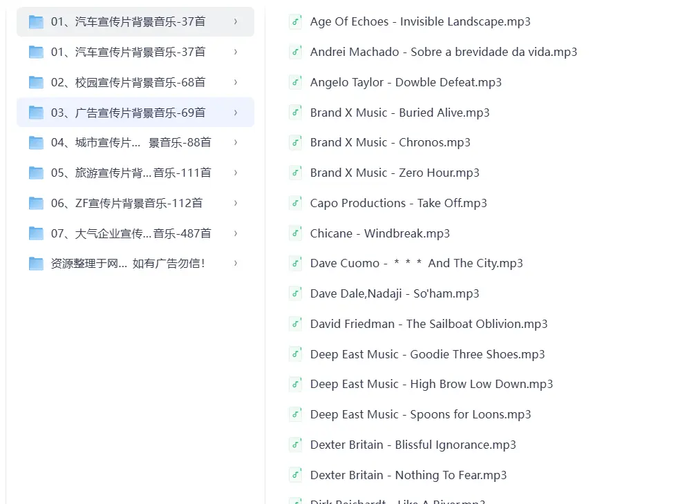 宣传片背景音乐(无版权可商用音乐素材)【5.8G】 第3张 宣传片背景音乐(无版权可商用音乐素材)【5.8G】 第3张