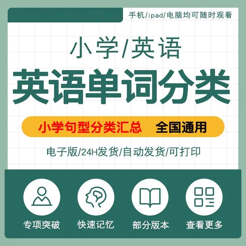 小学英语单词句型分类汇总，可打印全国通用 第1张