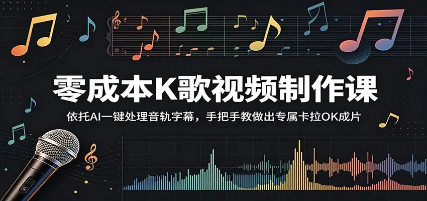 零成本K歌视频制作课：手把手教做出专属卡拉OK成片 第1张