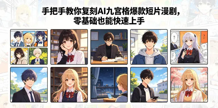 手把手教你复刻AI九宫格爆款短片漫剧,零基础也能快速上手 第1张 手把手教你复刻AI九宫格爆款短片漫剧,零基础也能快速上手 第1张