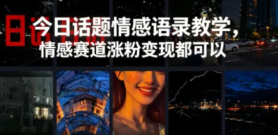 今日话题情感语录教学,情感赛道涨粉变现都可以 第1张 今日话题情感语录教学,情感赛道涨粉变现都可以 第1张