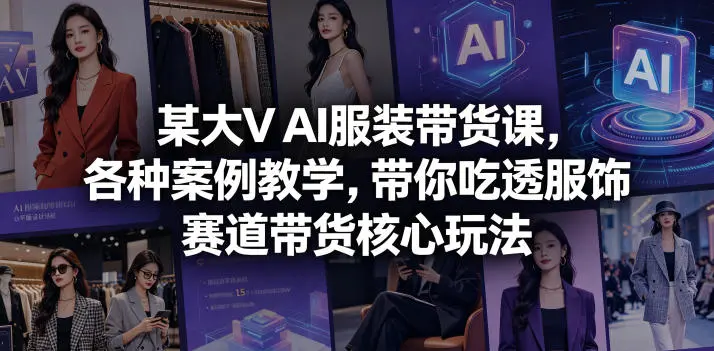 某大V AI服装带货课,各种案例教学,带你吃透服饰赛道带货核心玩法 第1张 某大V AI服装带货课,各种案例教学,带你吃透服饰赛道带货核心玩法 第1张
