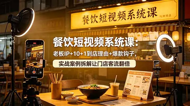 餐饮短视频系统课:老板IP+10+1到店理由+爆款钩子 第1张 餐饮短视频系统课:老板IP+10+1到店理由+爆款钩子 第1张