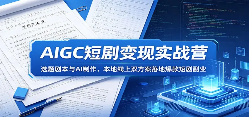 AIGC短剧变现实战营：选题剧本与AI制作，本地线上双方案落地爆款短剧副业 第1张