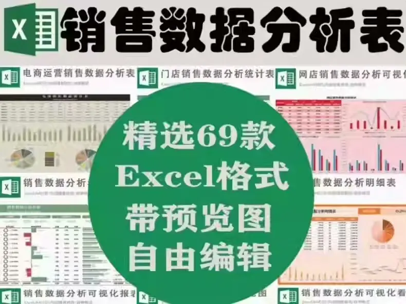 69款Excel销售数据分析表格,可自由编辑 第1张 69款Excel销售数据分析表格,可自由编辑 第1张