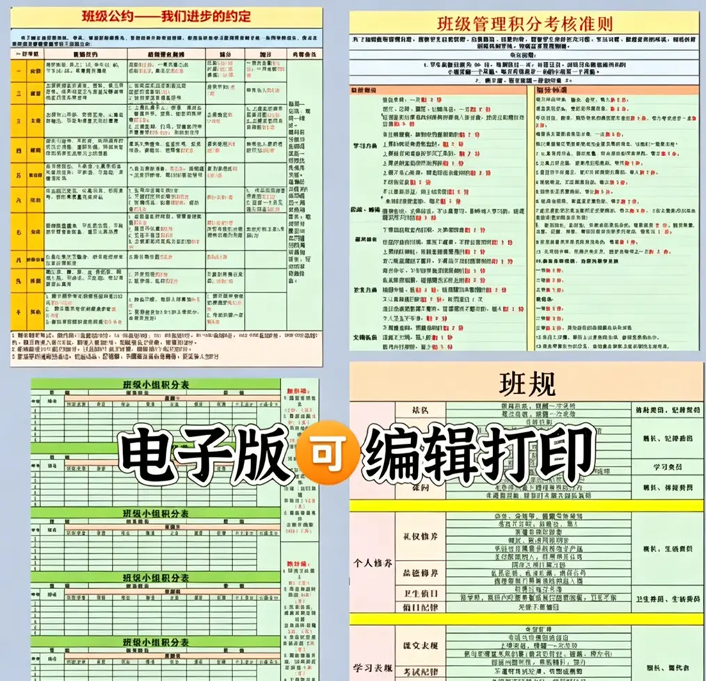 精选班主任班级管理全套表格,可编辑打印 第4张 精选班主任班级管理全套表格,可编辑打印 第4张