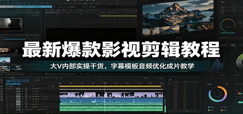 最新爆款影视剪辑教程:大V内部实操干货,字幕模板音频优化成片教学 第1张 最新爆款影视剪辑教程:大V内部实操干货,字幕模板音频优化成片教学 第1张