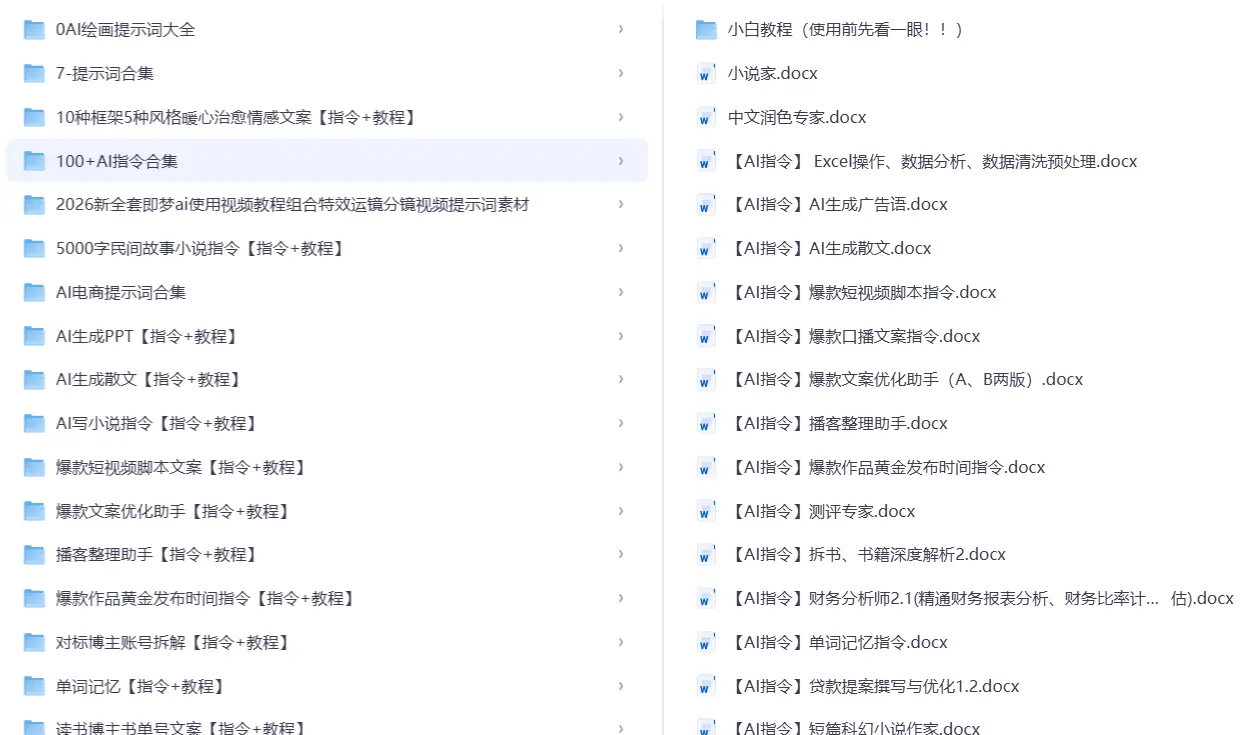 2026最新最全Ai提示词合集(带视频教程) 第4张 2026最新最全Ai提示词合集(带视频教程) 第4张