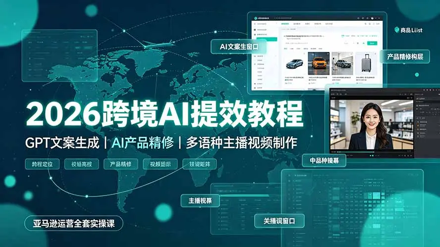 026跨境AI提效教程·GPT文案生成|多语种主播视频制作,亚马逊运营全套实操课 第1张 026跨境AI提效教程·GPT文案生成|多语种主播视频制作,亚马逊运营全套实操课 第1张